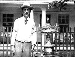Walter Travis with the original Havemeyer Trophy
